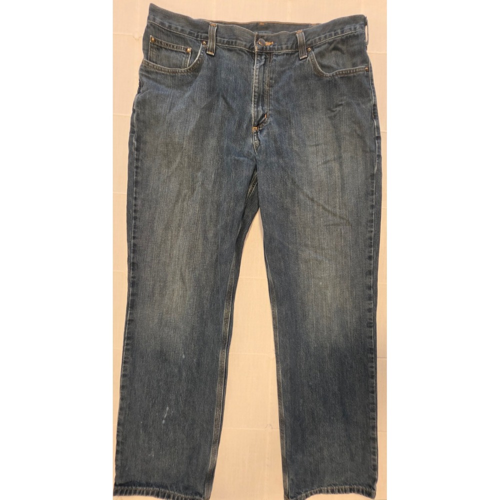 Carhartt Relaxed Fit Jeans Mens 38x32 Blue Denim Workwear 101483-968